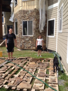 Max, Lib, and newest family member, Asher's dog Rex, earning their keep. Or should I say keeping what they earn!